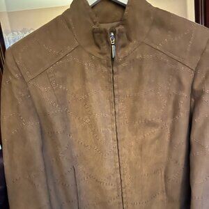 Liz Jordan Suede Like Zip Up Jacket